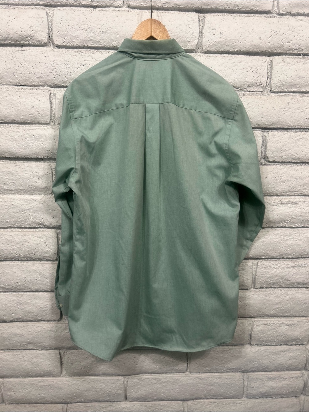 Geoffrey Beene Sage Green Pinpoint Oxford Button Down Shirt 16.5 34/35 - Picture 5 of 5
